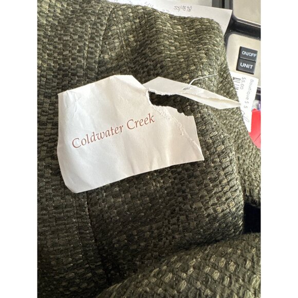 Coldwater Creek Green Textured Blazer Womens Size 16 crest Button Wool Blend new - Picture 5 of 5